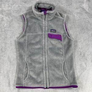 Patagonia Polartec Thermal Pro Vest Womens Small Gray Fleece Pockets Full Zip